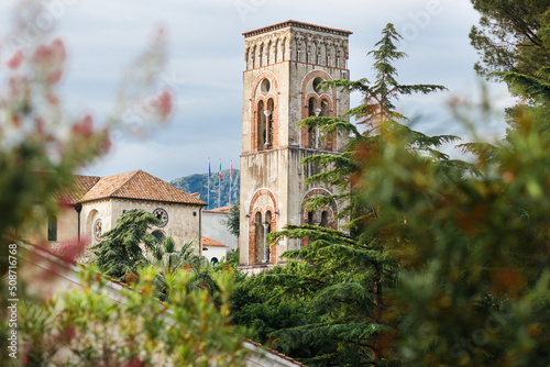 View of the bell tower in the Italian city