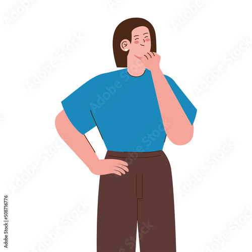 young woman thinking