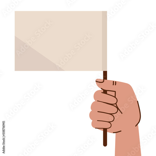 protester hand with flag