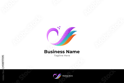 colorful peacock logo. flat, abstract, organic, modern and luxury design style concepts. suitable for peacock conservation, beauty, fashion.