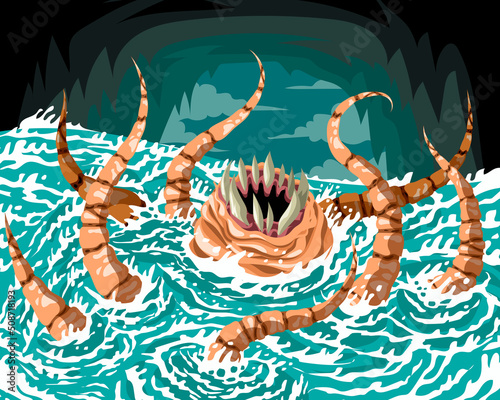 sea mythology whirlpool hungry charybdis monster