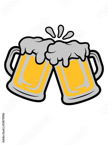 Bier Krüge anstoßen trinken 