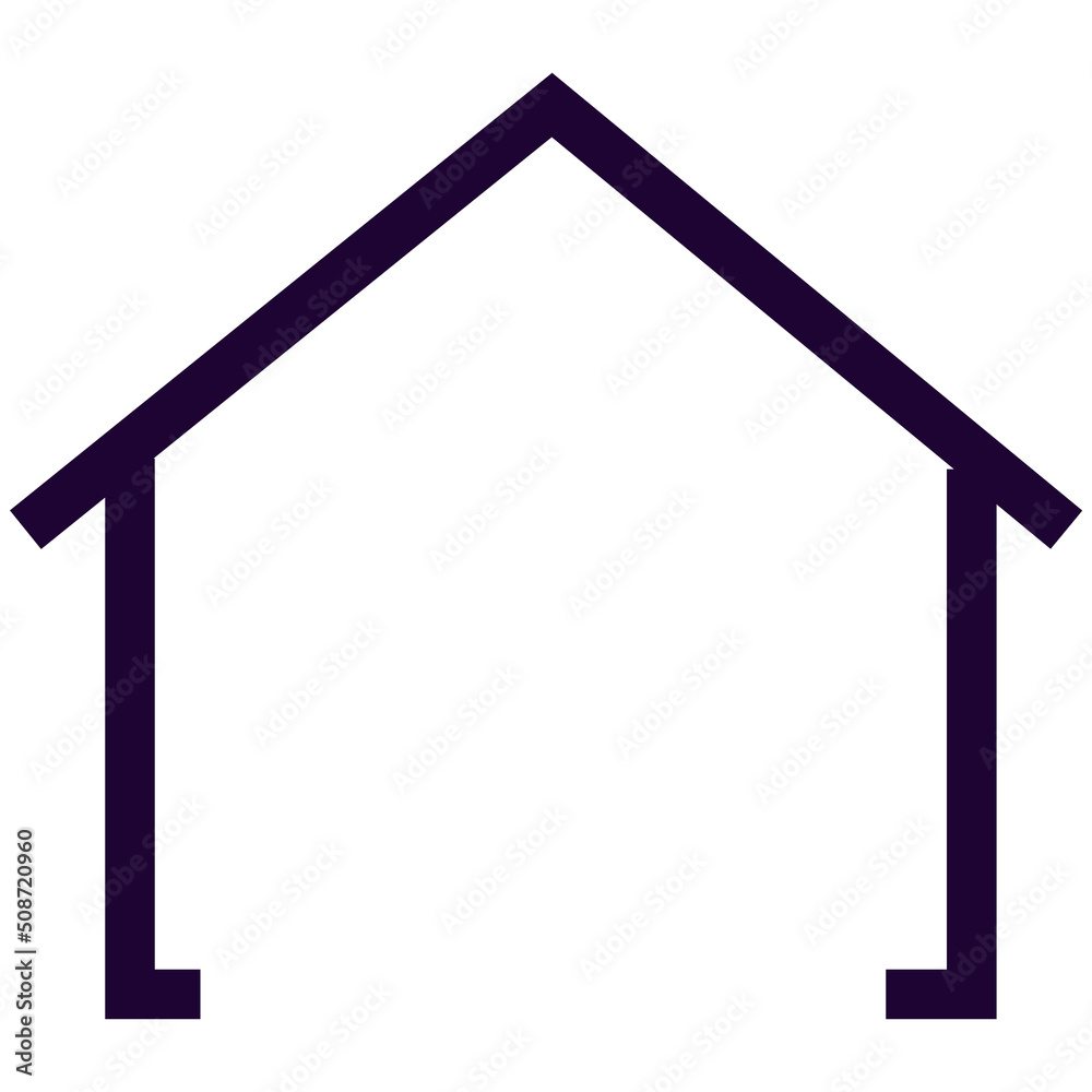 Vector illustration of simple stroke house icon Vector illustration of simple stroke house icon