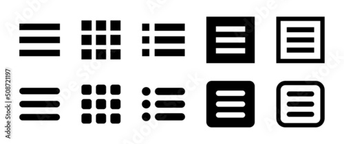 Menu button icon set symbol.