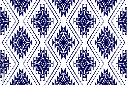 Ikat abstract geometric ethnic textile seamless pattern design. Aztec fabric carpet mandala ornaments textile decorations wallpaper. Tribal boho native textile turkey traditional embroidery vector 