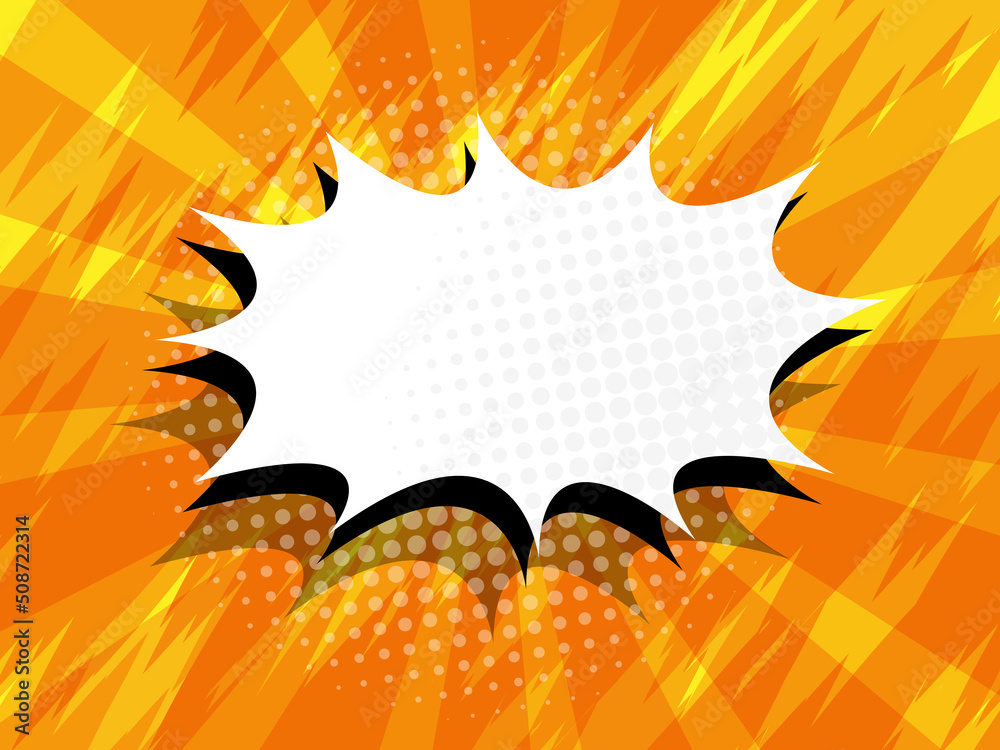 comic book pop art with blank speech bubble for background