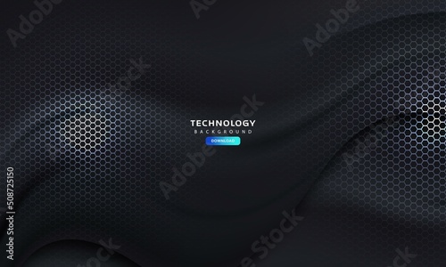 Modern Black hexagonal technology vector background