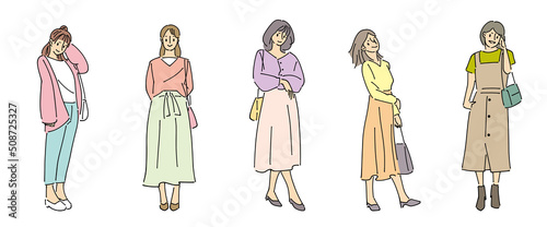 人物おしゃれイラスト素材	