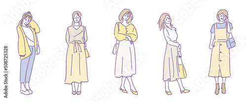 人物おしゃれイラスト素材	