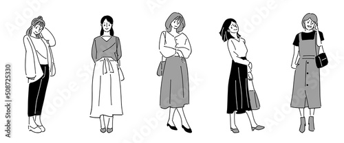 人物おしゃれイラスト素材	
