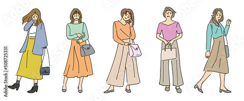 人物おしゃれイラスト素材	