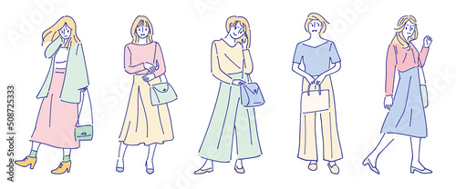 人物おしゃれイラスト素材	
