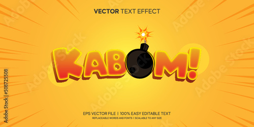 comic kabom cartoon 3d style editable text effect