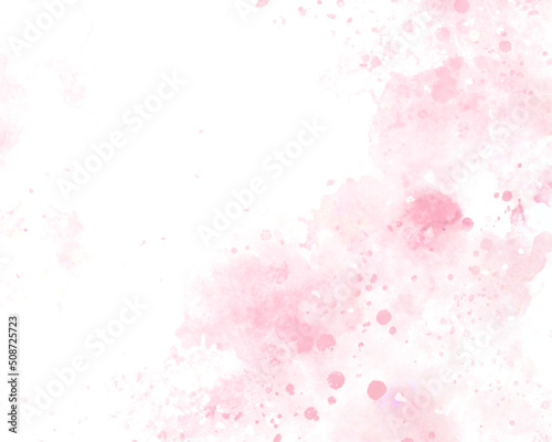 Abstract pink watercolor background with splash design