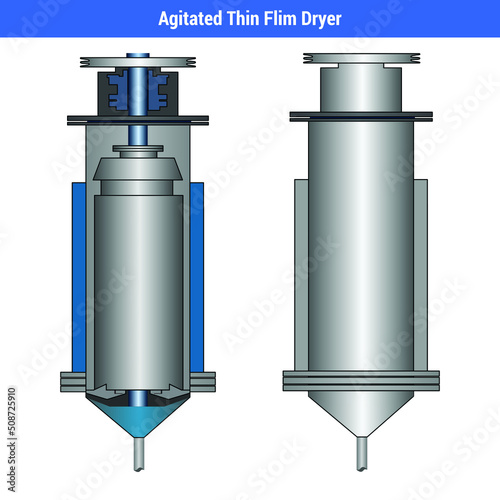 Vector Illustration for Agitated Thin Film Dryer
