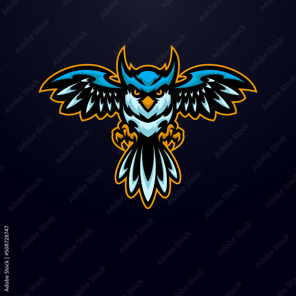 Fototapeta premium Owl masscot logo illustration premium vector