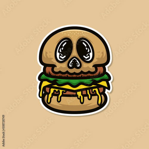Burger zombie masscot illustration premium vector