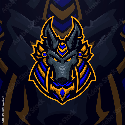 Anubis masscot logo illustration premium vector