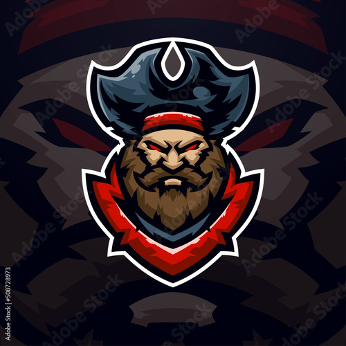 Pirates masscot logo illustration premium vector