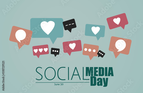 Social media day june 30 vector illustration, suitable for web banner or card campaign