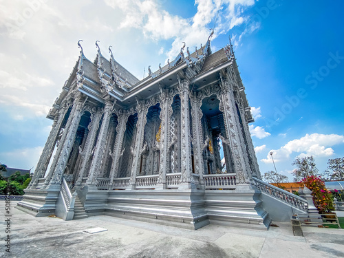 Wat Don Yai silver temple in Pathum Thani, Bangkok, Thailand photo