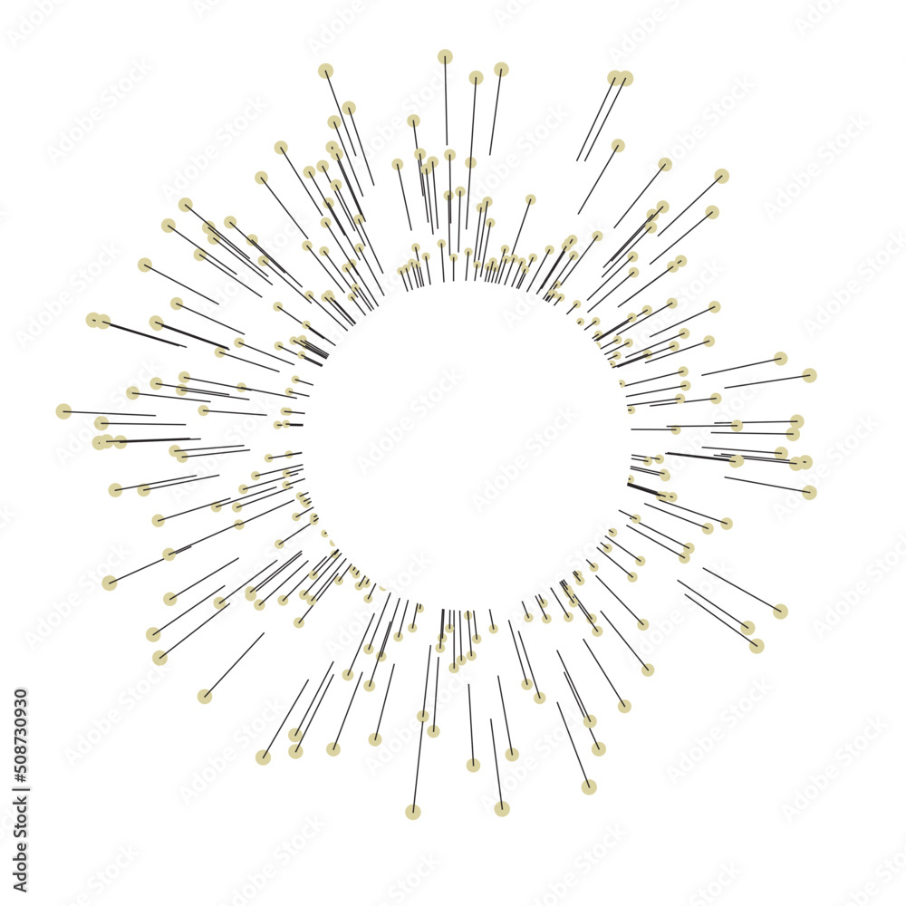 Obraz premium white circle with stripes and dots