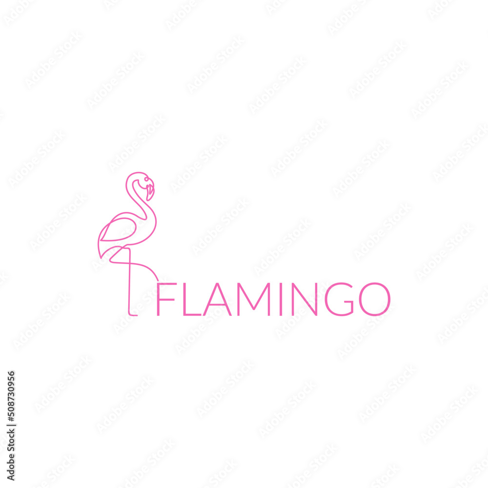 Flamingo Logo With One Simple Line Flamingo Logo With One Simple Line