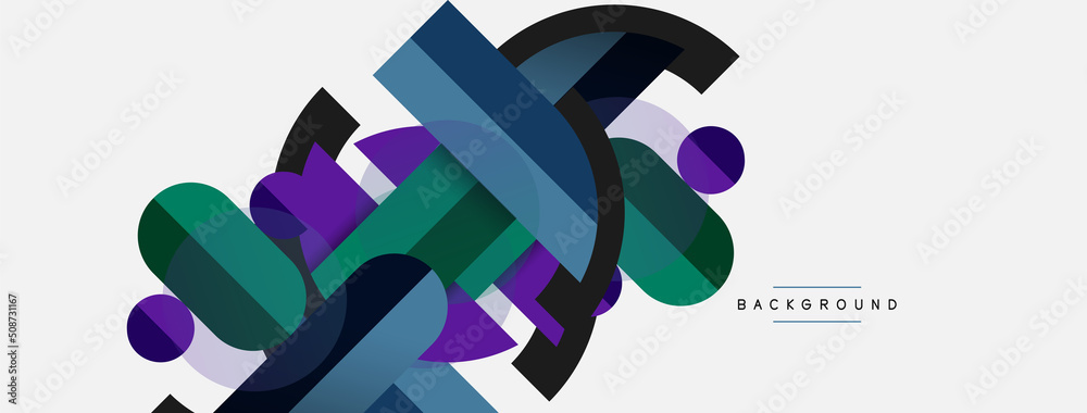 Round geometric shapes lines and circles. Vector template for wallpaper banner background or landing page Round geometric shapes lines and circles. Vector template for wallpaper banner background or landing page