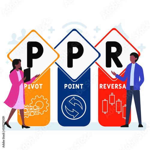 PPR - Pivot Point Reversal acronym. business concept background. vector illustration concept with keywords and icons. lettering illustration with icons for web banner, flyer, landing pag