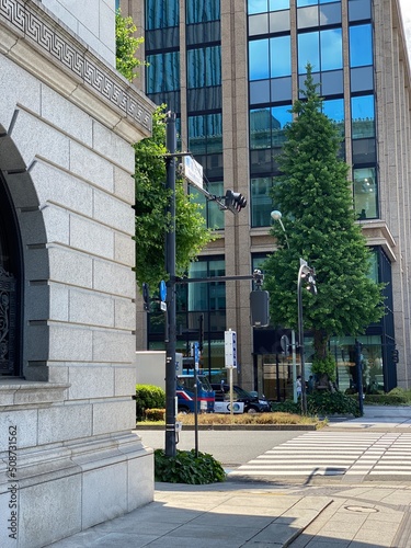 Street corner Tokyo Japan “Marunouchi” Tokyo station area district, year 2022 June 4th