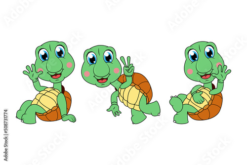 cute turtle animal cartoon graphic