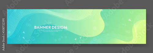 Abstract Colorful liquid Banner Template. Modern background design. gradient color. Green Dynamic Waves. Fluid shapes composition. Fit for banners