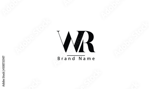 WR RW W R abstract vector logo monogram template