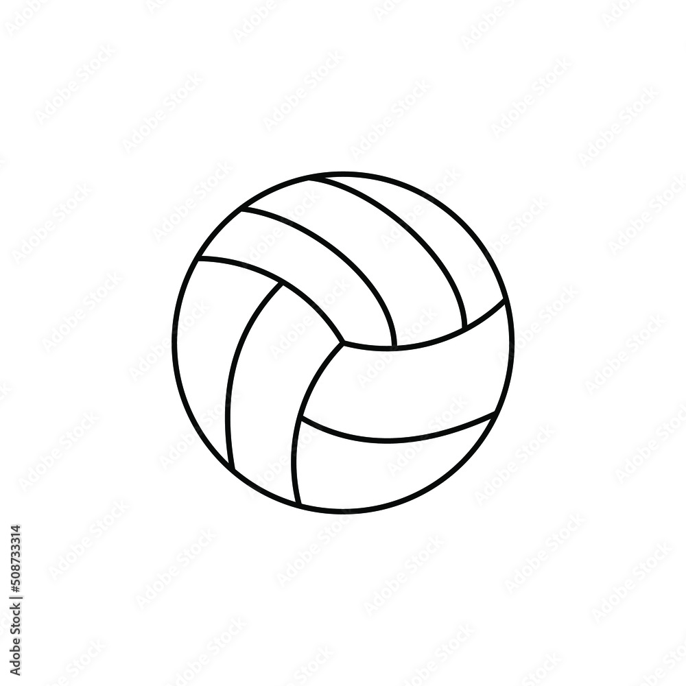 Volleyball, Sport, Ball, Game Thin Line Icon Vector Illustration Logo Template. Suitable For Many Purposes.