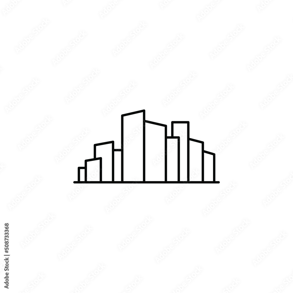 City, Town, Urban Thin Line Icon Vector Illustration Logo Template. Suitable For Many Purposes. City, Town, Urban Thin Line Icon Vector Illustration Logo Template. Suitable For Many Purposes.