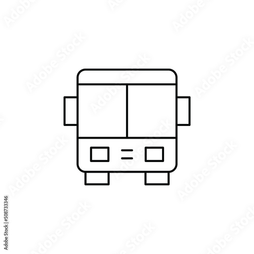 Bus, Autobus, Public, Transportation Thin Line Icon Vector Illustration Logo Template. Suitable For Many Purposes.