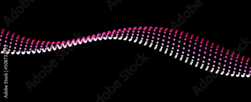 Dotted abstraction on black background. Illustration.