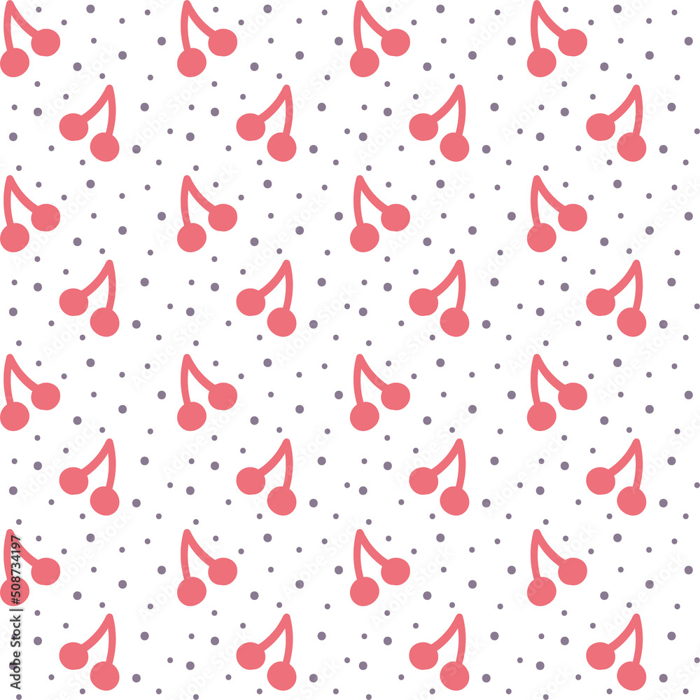 Simple Cartoon Cherry Seamless Pattern Simple Cartoon Cherry Seamless Pattern
