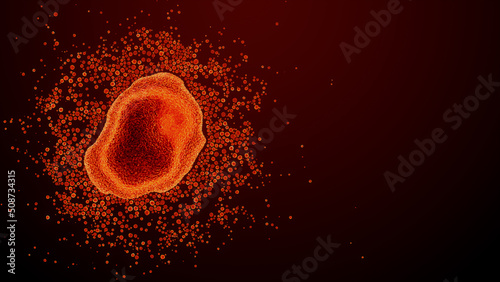 Monkeypox Virus. Pathogenic Disease concept with Copy-Space. photo