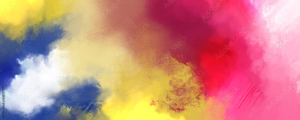 Abstract painting mixes many colors and textures for backgrounds and wallpapers