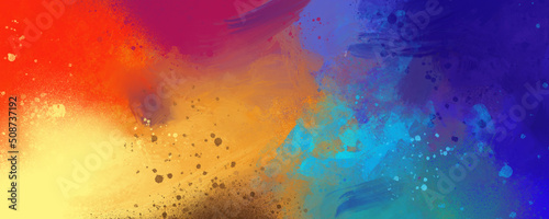 Abstract painting mixes many colors and textures for backgrounds and wallpapers