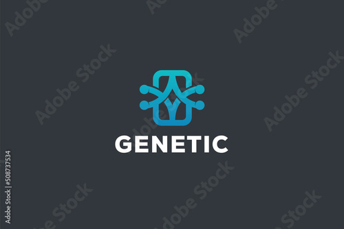Genetic Dna Medical Hospital Vector Logo Concept Design