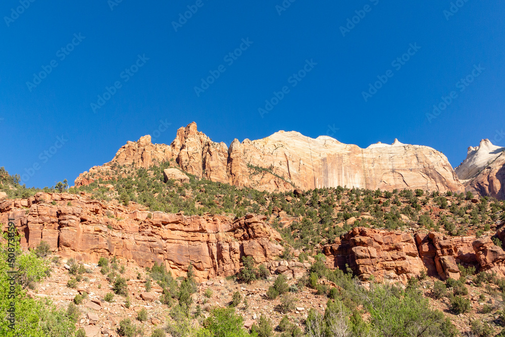 Fototapeta premium scenic mountains at Zion national Park seen from valley