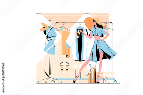 Stylish woman in boutique