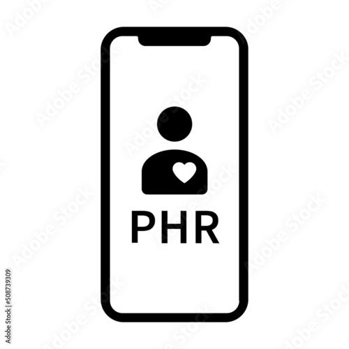 Personal health record or PHR patient portal flat vector icon for healthcare apps and websites