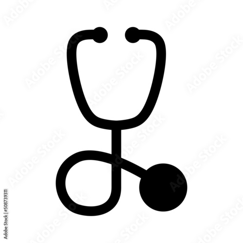 Doctor stethoscope medical device for auscultation line art vector icon for medical apps