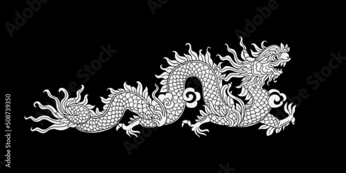 Chinese new year symbol. Ornate art dragon for your design