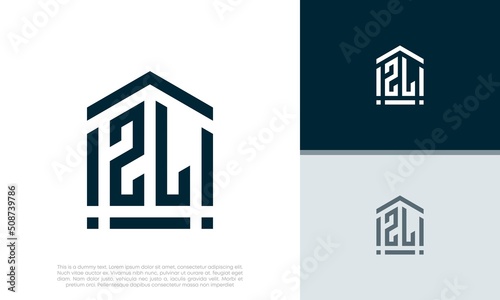 Simple Initials ZL logo design. Initial Letter Logo. Shield logo.