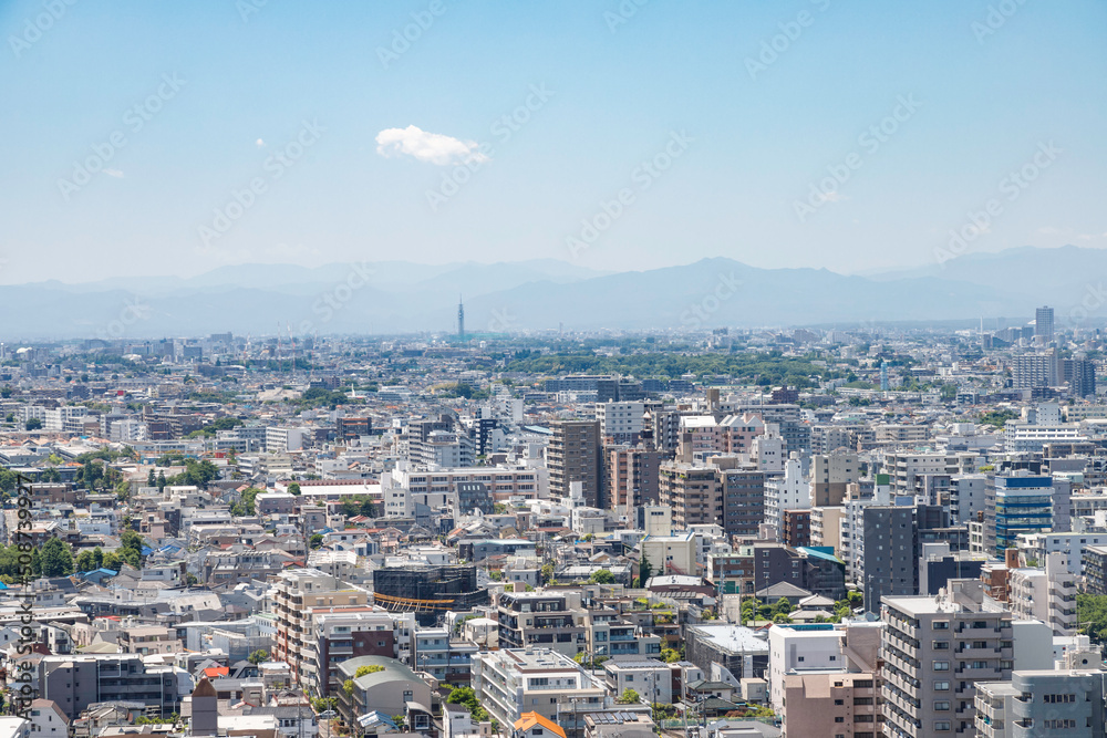 Fototapeta premium 練馬区役所から見た石神井公園、田無、秩父方面の風景