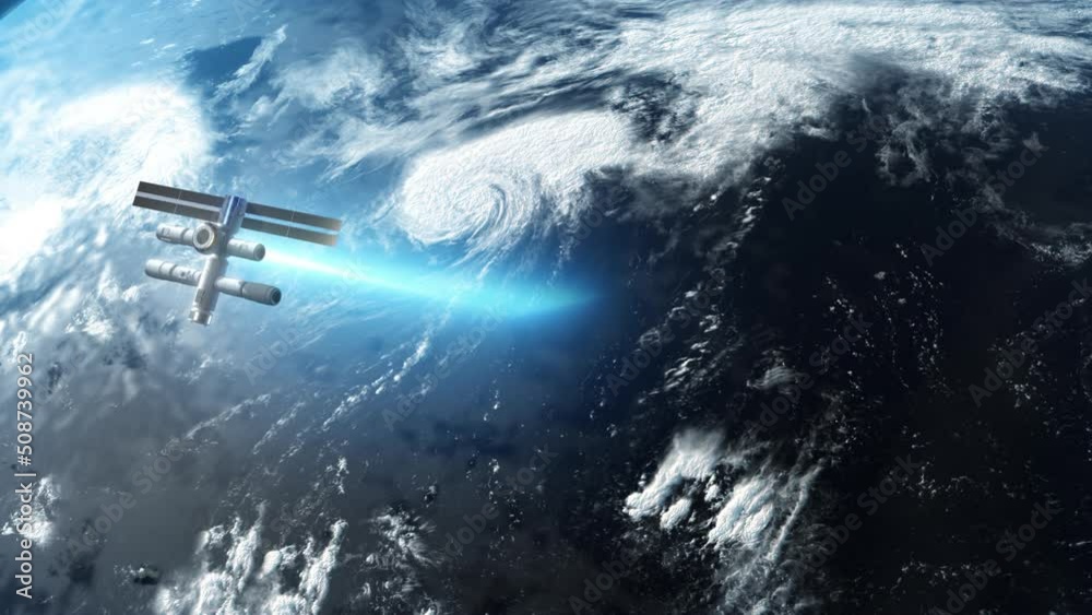 global climate change view from space . simulating air currents. a satellite orbiting the earth is scanning the surface global climate change view from space . simulating air currents. a satellite orbiting the earth is scanning the surface